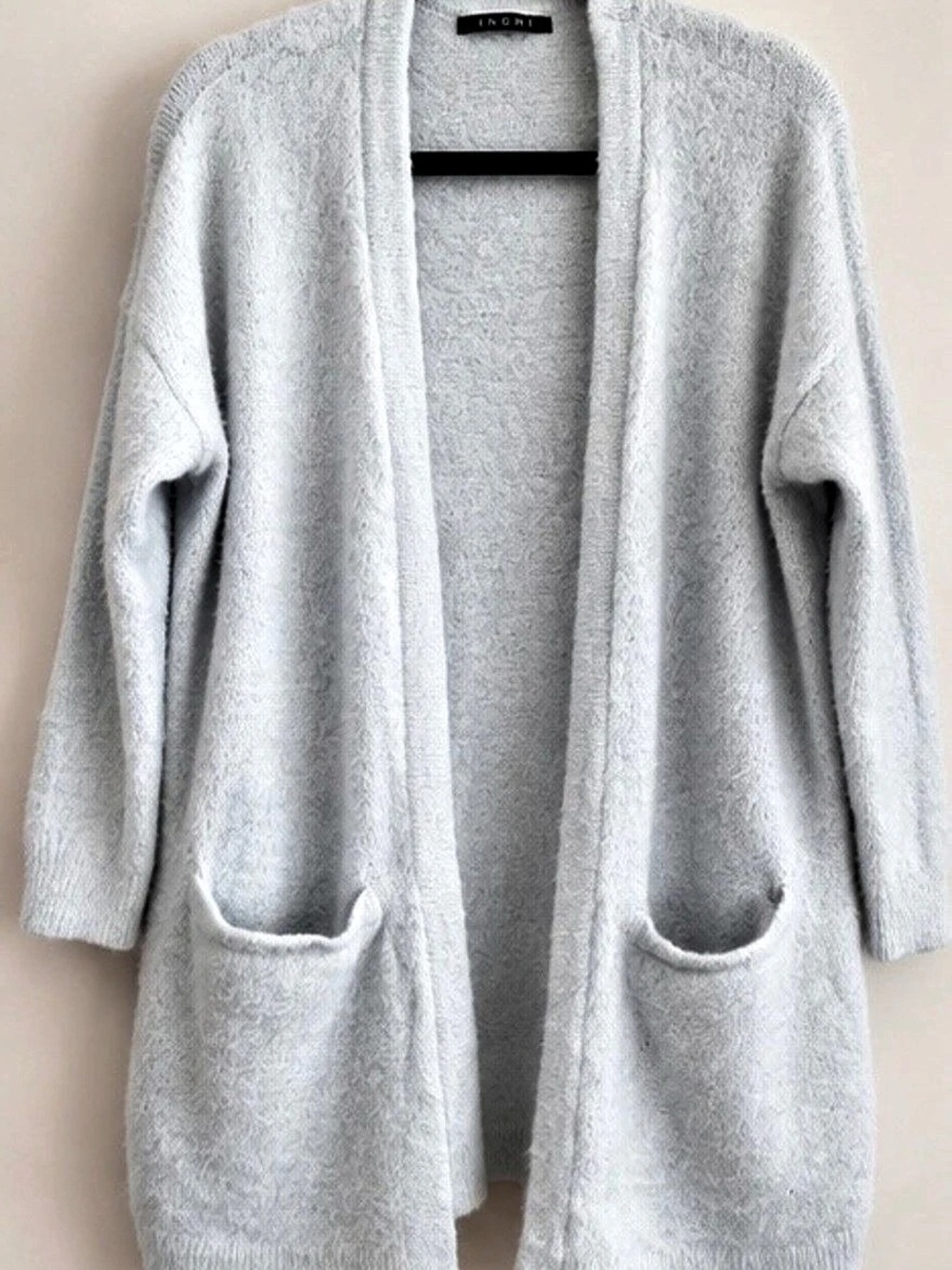 INGNI Knit Open Front Cardigan in pale blue sz M